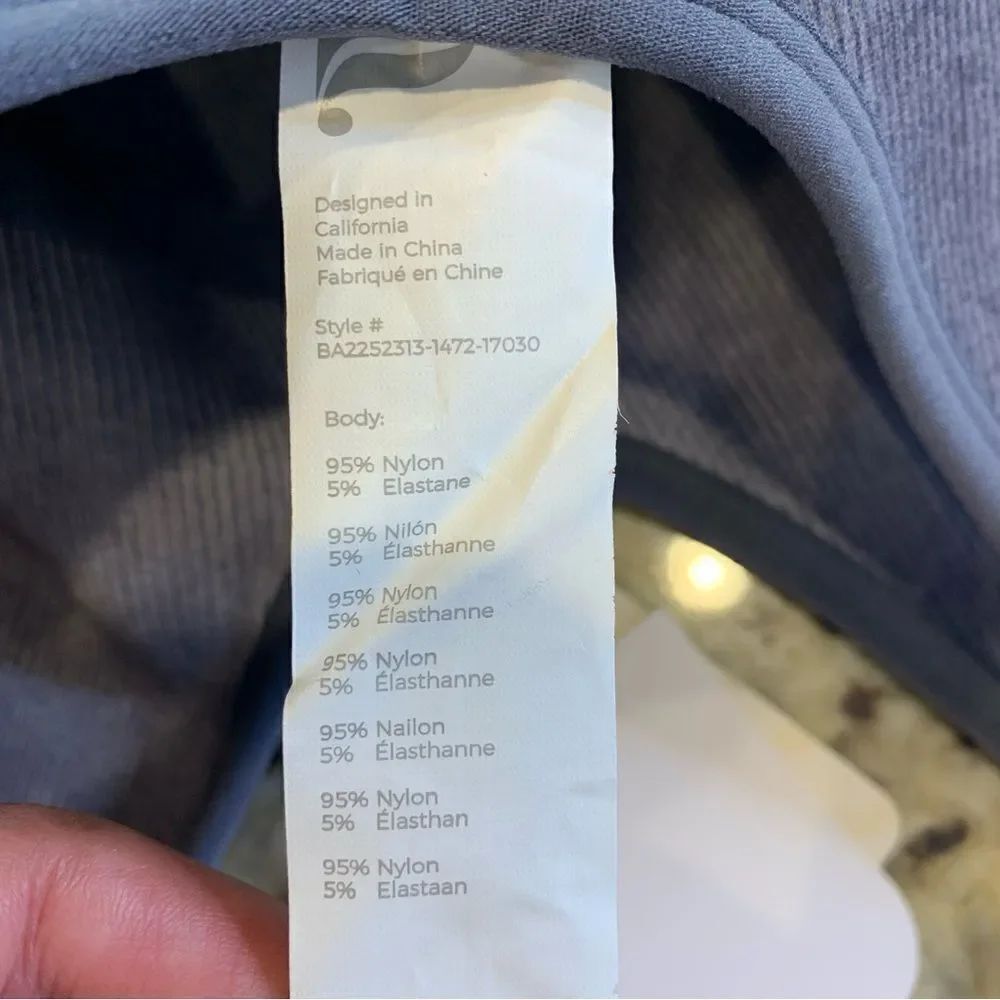 FABLETICS Christa Asymmetric Low-Impact Ribbed Sports Bra - Raincloud Size Small - Picture 8 of 11